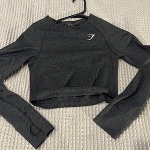 Gymshark grey long sleeve crop top